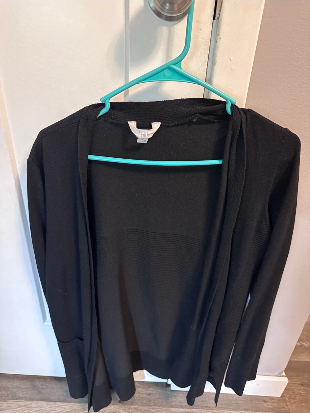 Time and Tru Black Open-Front Cardigan Sweater